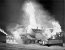 Chalet, Charlottes Pass on Fire, 8 August 1938  